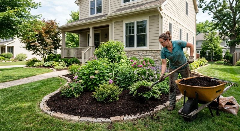 Brown Mulch Installation in Ventura County, CA